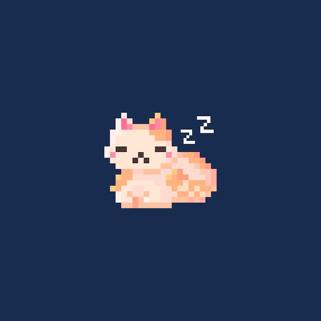 El pixel art del gatito dormido