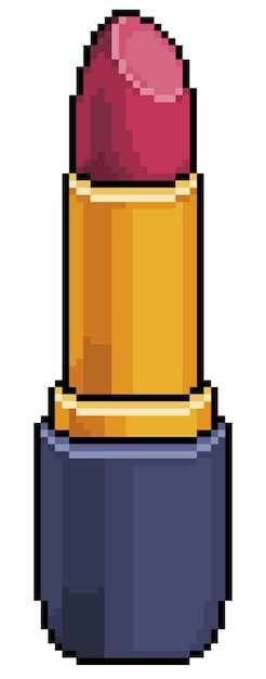 Pixel art lápiz labial maquillaje vector icono para juego de 8 bits sobre fondo blanco