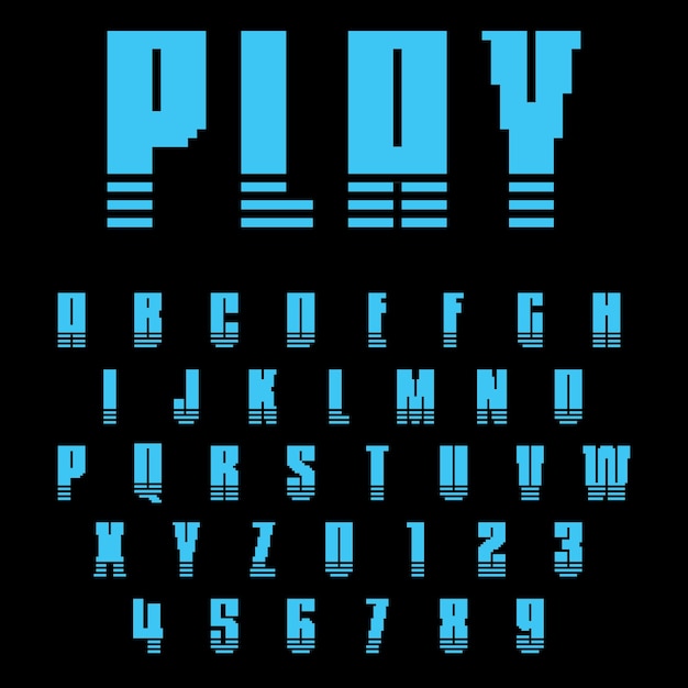 pixel art letra de fuente estética diseño de sprite retro