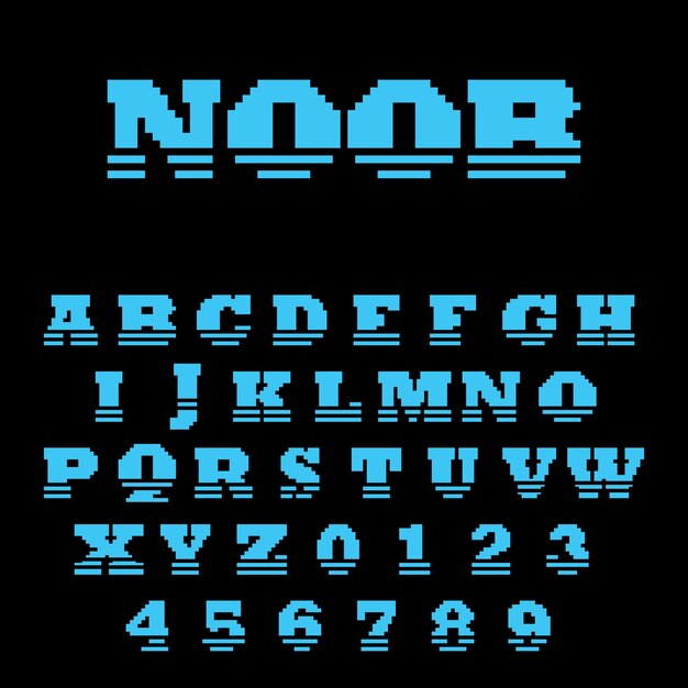 pixel art letra de fuente estética diseño de sprite retro