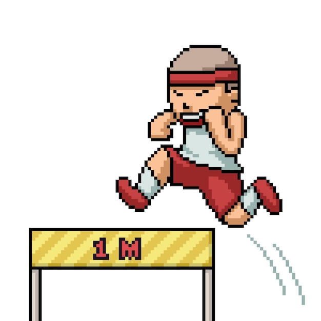 Pixel art man corre salta