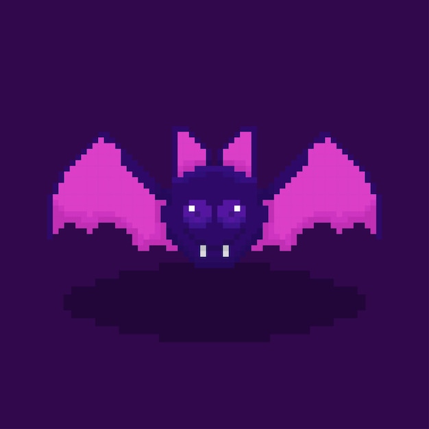 Pixel art murciélago miedo halloween