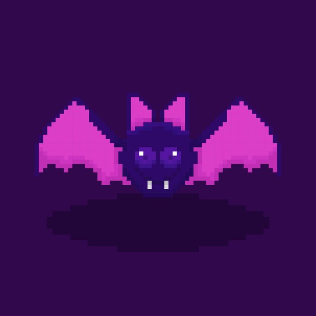 Pixel art murciélago miedo halloween