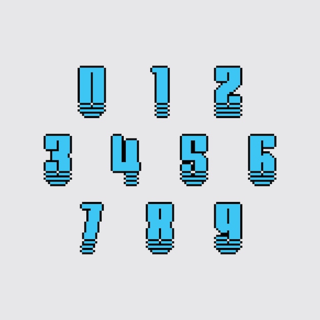 pixel art número estética diseño de sprite retro