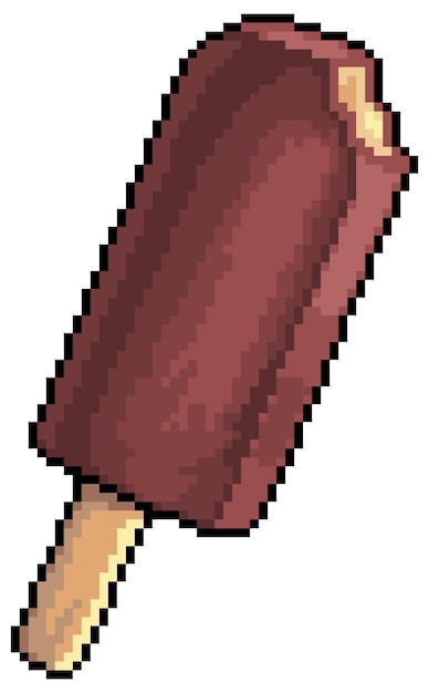 Pixel art popsicle ice cream icon juego bit sobre fondo blanco.