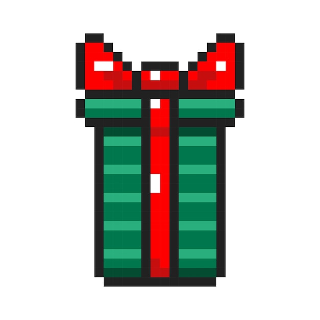 Pixel art regalo de Navidad regalo de píxeles