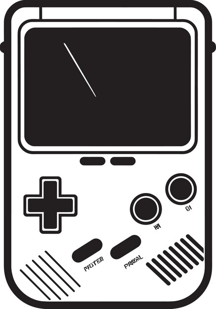Pixel Art Retro Sistema de juegos Emblema Consola portátil Vector clásico Equipo de juegos portátiles Símbolo Retr