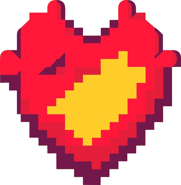 Pixel art de un símbolo de corazón