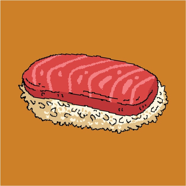 Pixel art sushi asiático