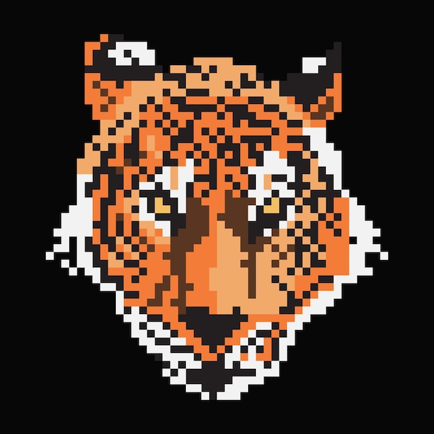 Pixel art tigre animal salvaje