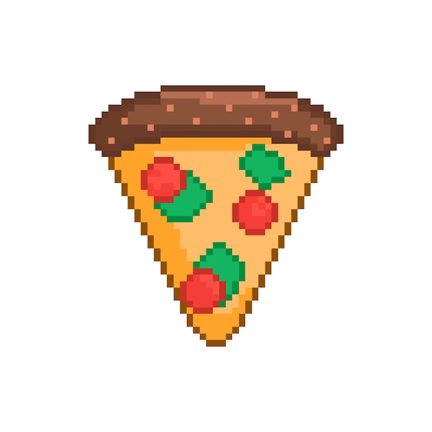 Pixel art vector pizza de comida rápida