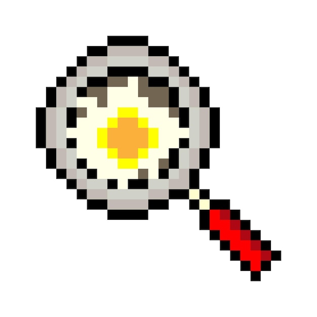 Pixel arte de cocinar huevos en una sartén