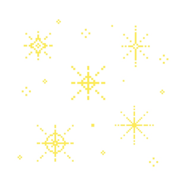Pixel de brillo amarillo pixel de brillo lindo estrella de brillo brillante las estrellas brillan el pixel del cielo estrellado