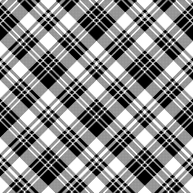 Pixel check tejido textura negro blanco de patrones sin fisuras