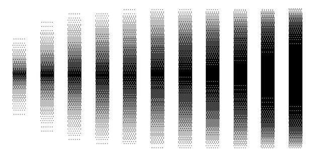 Pixel gradient fade pattern Digital halftone gradients strips with dithering dots patterns retro pixelated dividers and bitmap fading color transition shading effects Dotted textures vector set