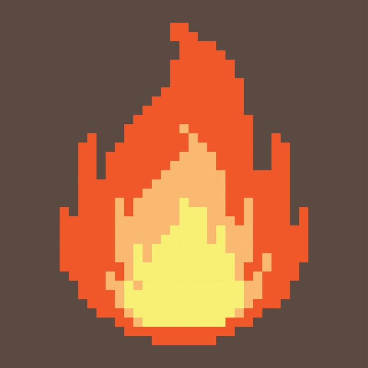 Vector píxel ilustrador de fuego