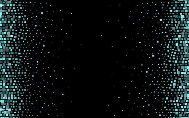 Pixel y mosaico de fondo geométrico de cuadrados abstractos con copyspace. Ilustración vectorial en negro