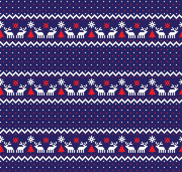 Pixel de patrón de Navidad de año nuevo