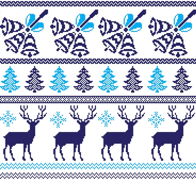 Pixel de patrón de Navidad de año nuevo