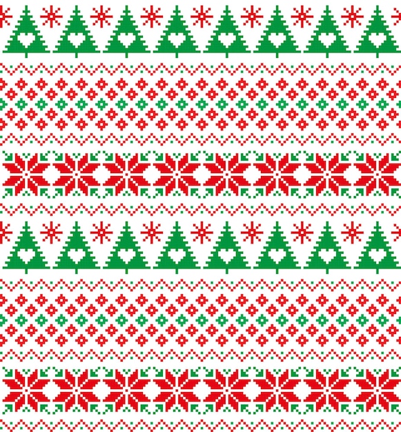Pixel de patrón de Navidad de año nuevo