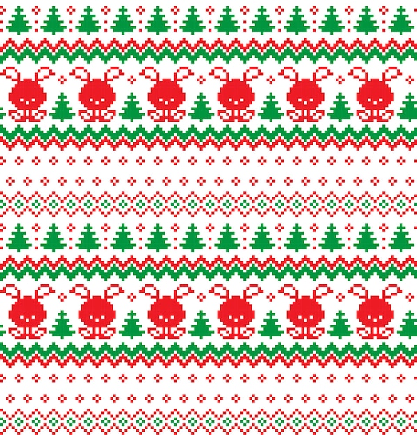 Pixel de patrón de Navidad de año nuevo