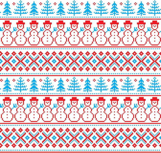 Pixel de patrón de Navidad de año nuevo