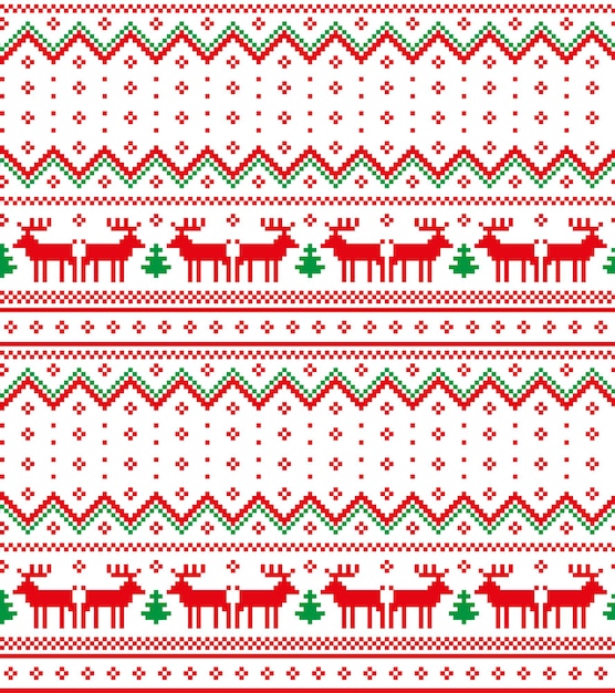 Pixel de patrón de Navidad de año nuevo