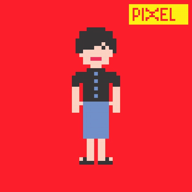 Pixel personaje vector gráfico arte diseño ilustración