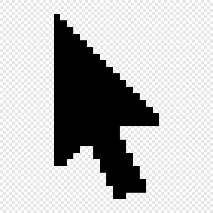 Vector píxel del ratón del ordenador clic puntero cursor flecha cursor del ratón flecha puntero flecha icono del cursor