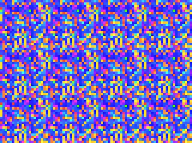 Vector pixelado colorido vibrante rejilla geométrica moderno pixel abstracto ruido vector textura azulejo sin costuras