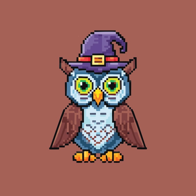 Pixelate 8BIT Animales simpáticos y sencillos que se imaginan con trajes temáticos de Halloween