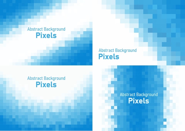 Píxeles abstractos se desintegran patrón mosaico geométrico fondo conjunto de color azul gradiente vectorial plantilla de ilustración para papel tapiz póster banner web