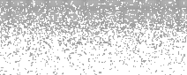 Pixeles caídos en fondo blanco Mosaico de desvanecimiento abstracto Tecnología de datos digitales Fondo geométrico vectorial