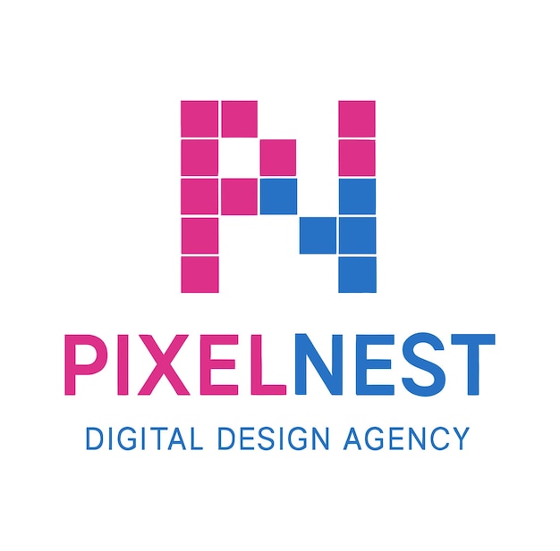 PixelNest Digital Design Agency Logo Pixel Art Branding