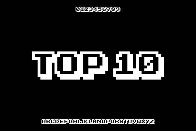 Pixels Top 10 Diseño de fuentes creativas vectoriales personalizadas de pantalla alfabética