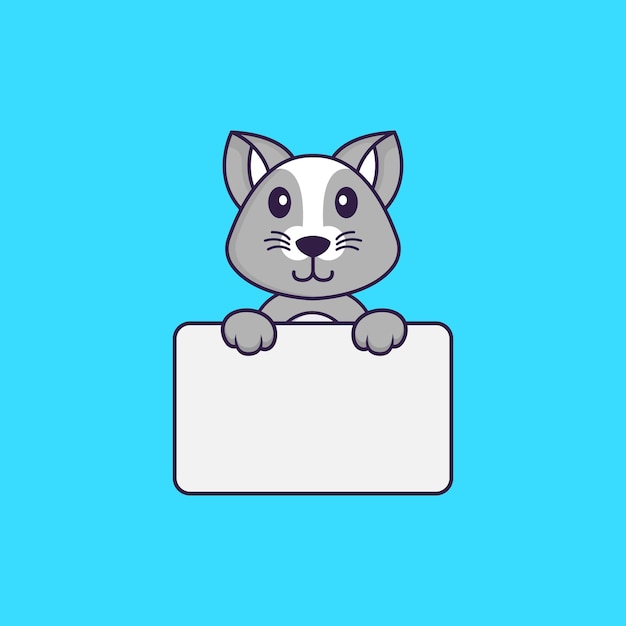Pizarra de explotación de rata linda. Concepto de dibujos animados de animales aislado. Estilo de dibujos animados plana