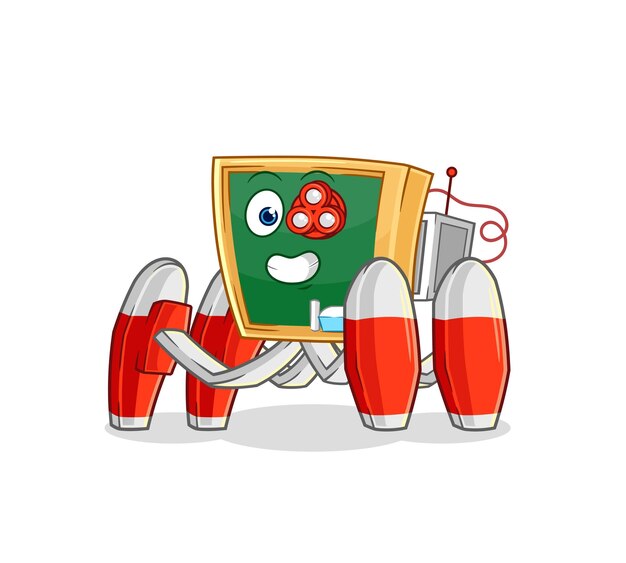 Pizarra futuro robot vector personaje de dibujos animados
