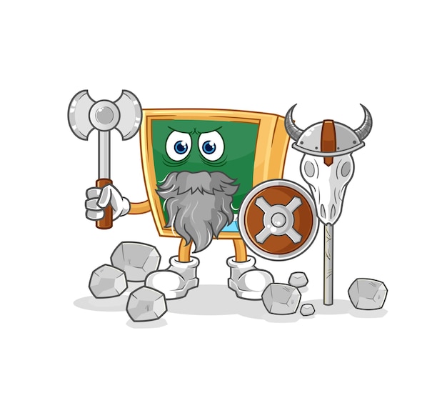 Pizarra vikinga con un vector de caracteres de ilustración de hacha