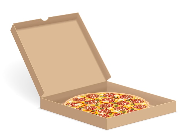 Vector pizza en caja