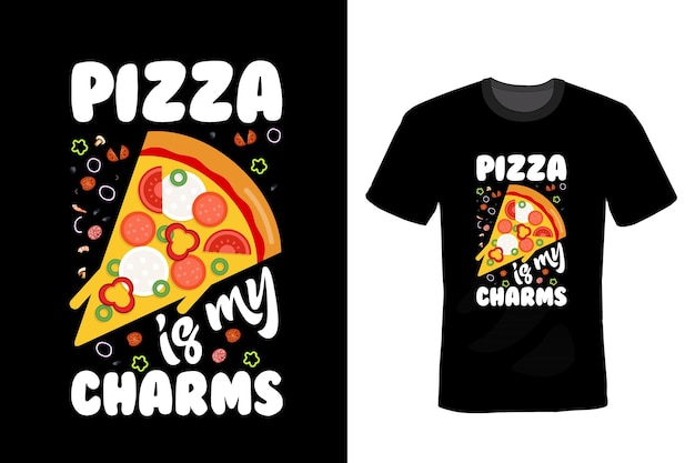 Pizza camiseta diseño tipografía vintage