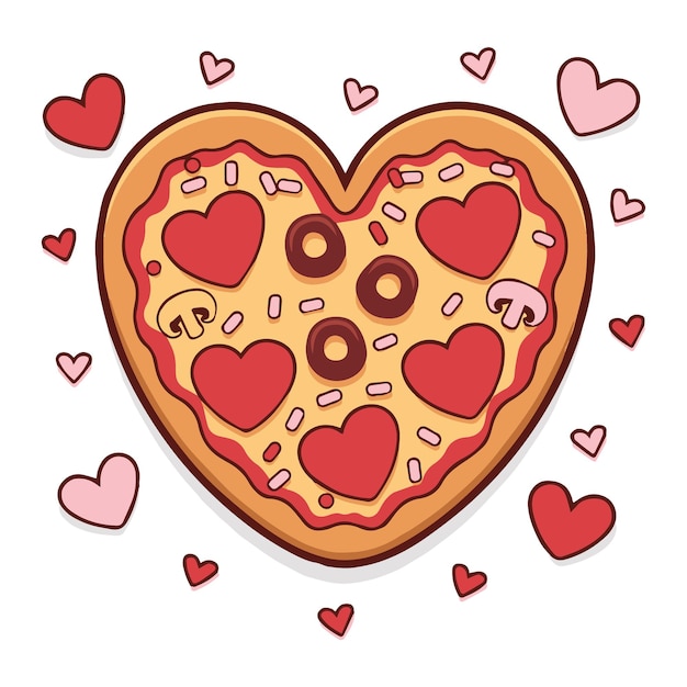Pizza corazón para el día de San Valentín