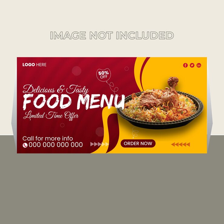 Pizza deliciosa y comida saludable plantilla de diseño de pancartas publicitarias