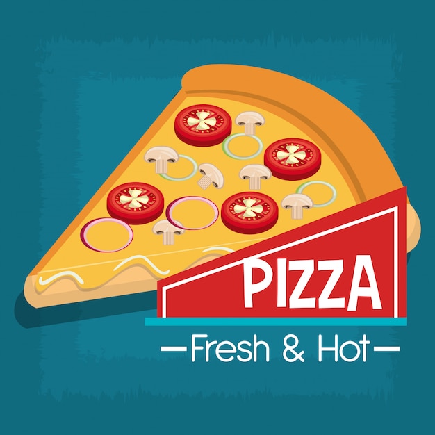 pizza deliciosa diseño de icono aislado