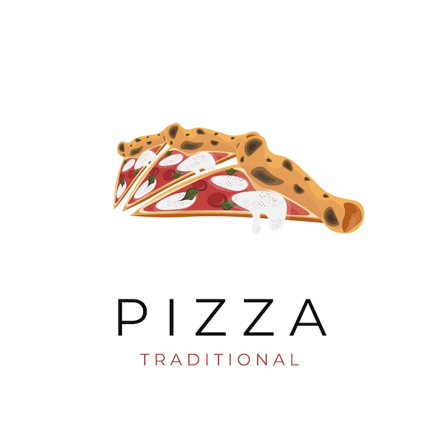 Pizza Deliciosa Rebanada Vector Ilustración Logo