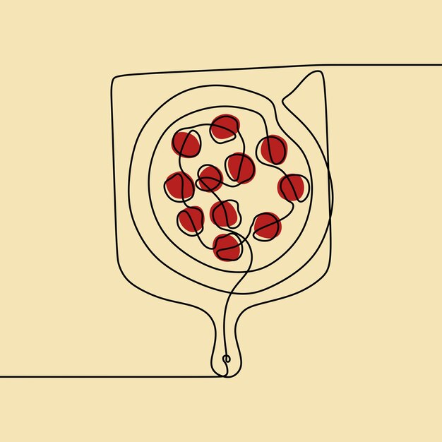 Pizza estética una línea continua arte de una sola línea editable dibujado a mano
