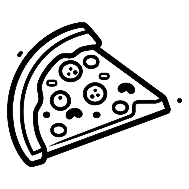Pizza en estilo de arte de línea plana