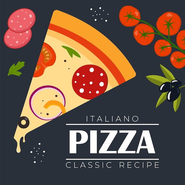 Pizza Flyer Diseño plantilla Cocina cafetería y restaurante menú comida pedir comida chatarra