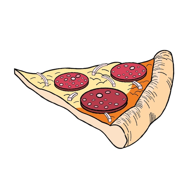 Pizza con ilustración de pepperoni