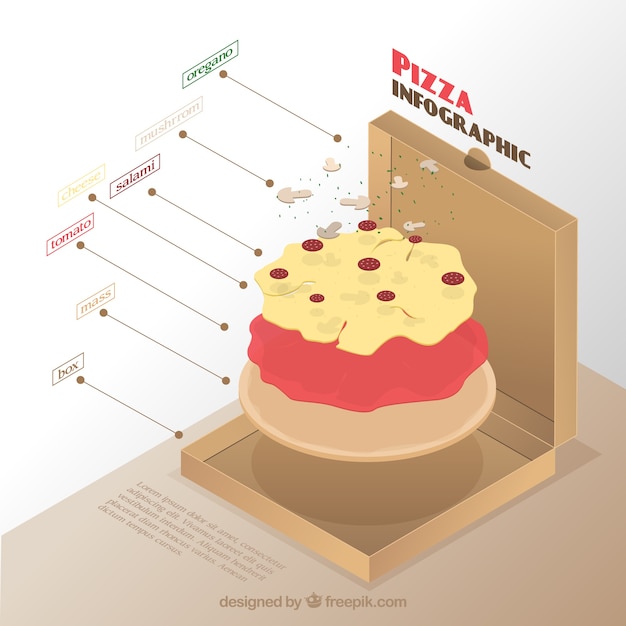 Vector pizza infografía