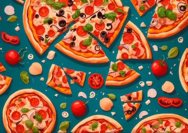 Pizza italiana tradicional pizza redonda ilustración vectorial